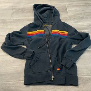 Aviator Nation Hoodie Zipup Small Blue